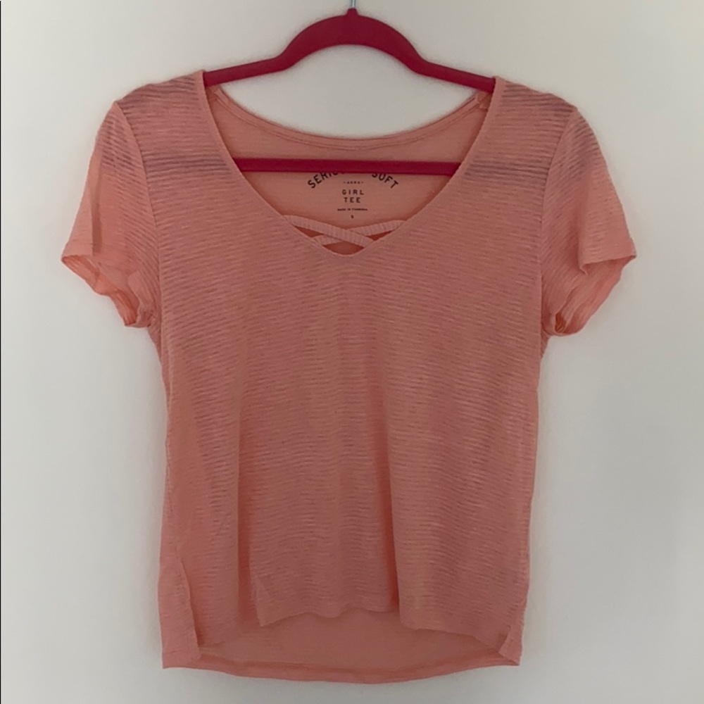 aeropostale pink short sleeve